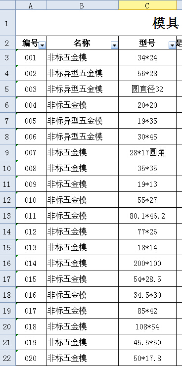 现有模具