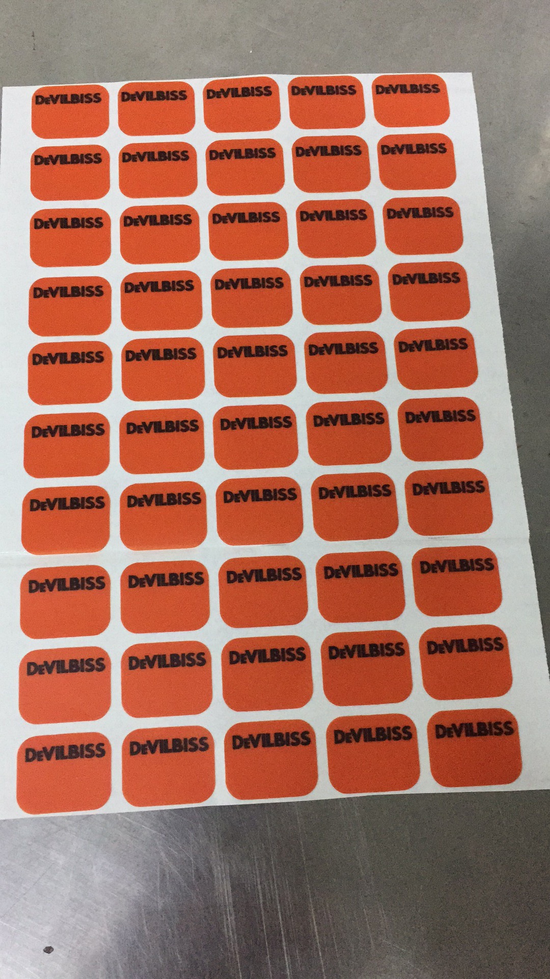 Genuine devilbiss label, devilbiss anti-counterfeit label, Davis label labeling